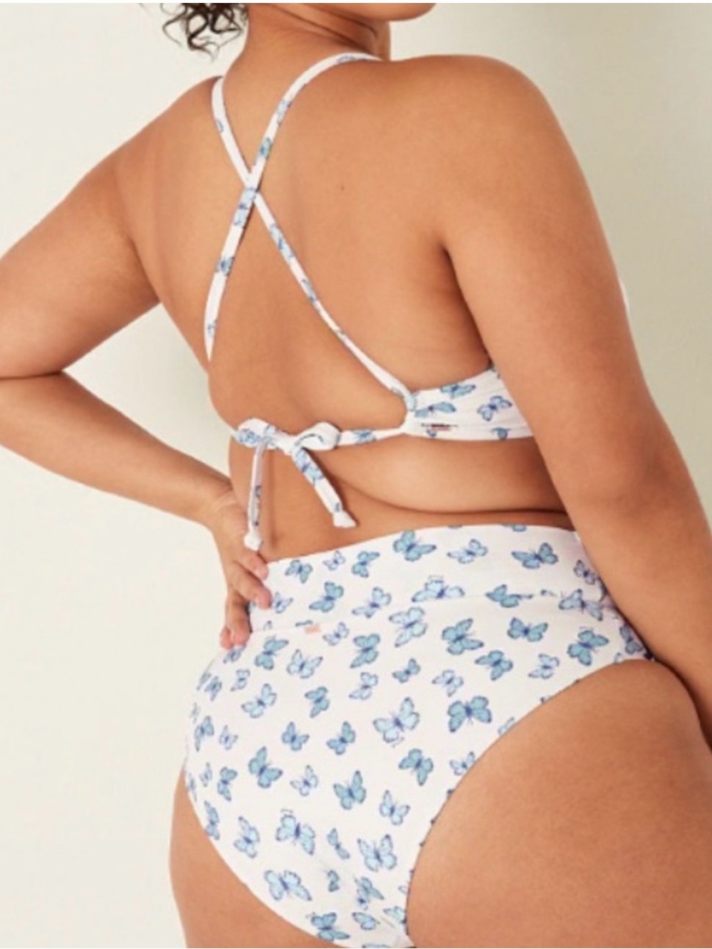 Victoria’s Secret PINK Butterfly Print Bikini in White & Blue - Picture 2 of 5